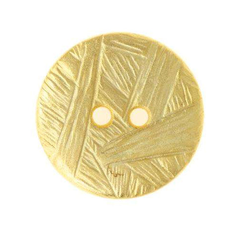 Metallknopf mit Muster in Gold mit 2-Loch-Befestigung in 20 mm