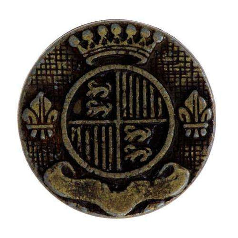 Wappen Knopf mit Öse Messing kpm-83m