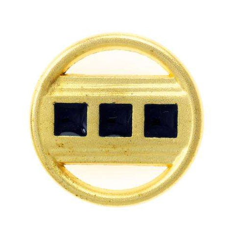 Metallknopf in Gold mit Öse-Befestigung in 15–23 mm