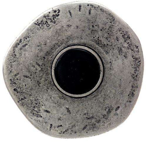 Metallknopf mit Trachtenoptik in Silber-Grau mit Öse-Befestigung in 45 mm