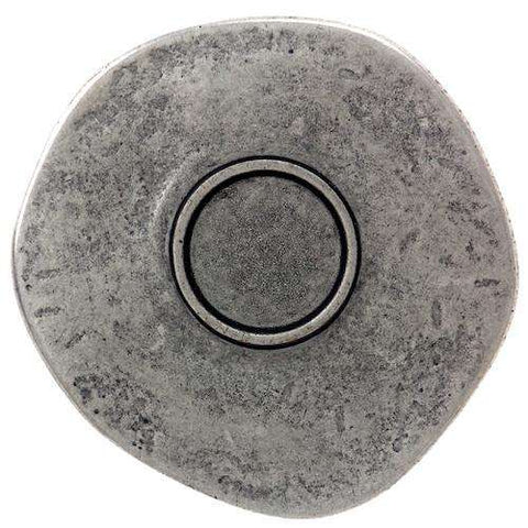 Metallknopf mit Trachtenoptik in Silber-Grau mit Öse-Befestigung in 45 mm
