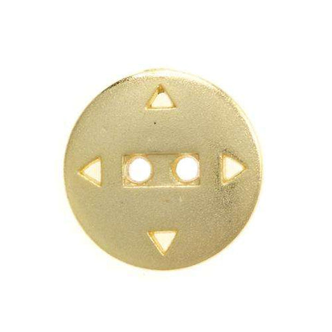 Metallknopf in Gold mit 2-Loch-Befestigung in 15–18 mm