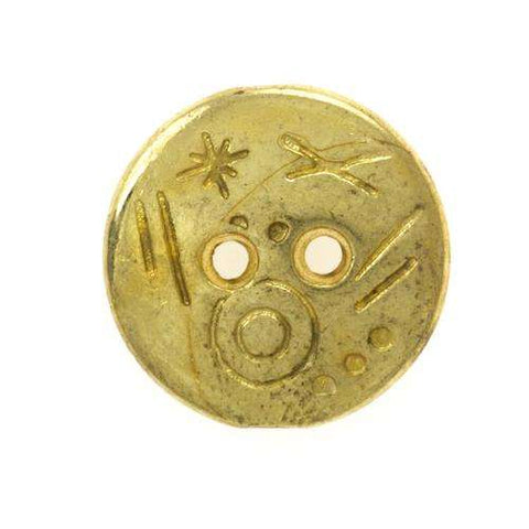 Metallknopf in Gold mit 2-Loch-Befestigung in 15 mm