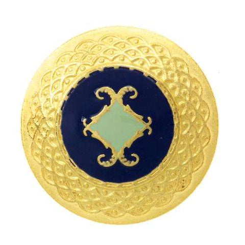 Metallknopf mit Wappenmotiv in Gold mit Öse-Befestigung in 23 mm