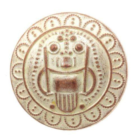 Metallknopf mit Muster in Kupfer mit Öse-Befestigung in 28–34 mm