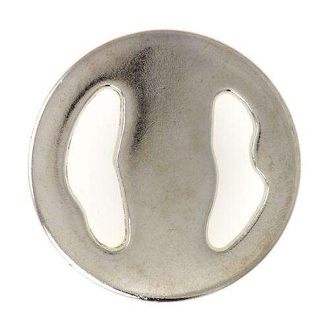 Metallknopf mit Muster in Silber mit Öse-Befestigung in 28–32 mm