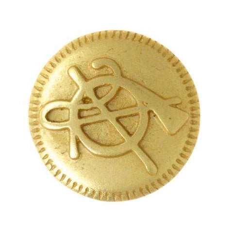Metallknopf in Gold mit Öse-Befestigung in 13 mm
