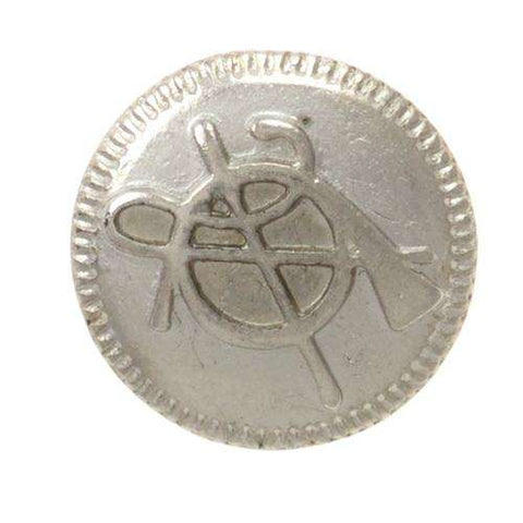Metallknopf in Silber mit Öse-Befestigung in 13 mm