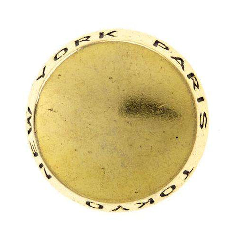 Metallknopf mit Rand in Gold mit Öse-Befestigung in 23 mm
