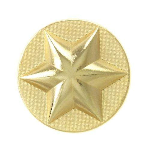 Metallknopf mit Wappenmotiv in Gold mit Öse-Befestigung in 23–25 mm
