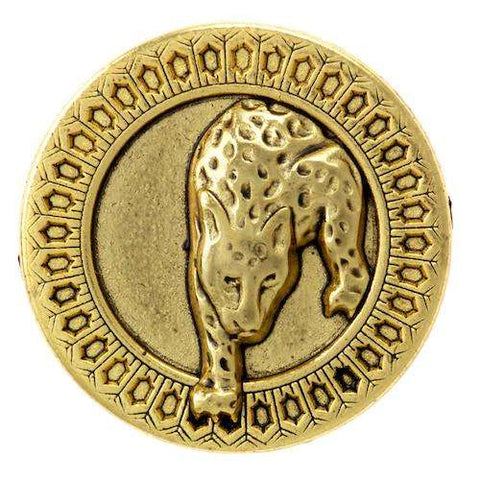 Metallknopf mit Wappenmotiv in Gold mit Öse-Befestigung in 23 mm