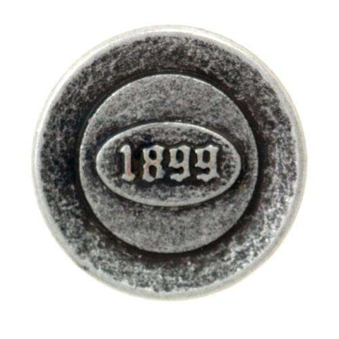 Metallknopf mit rustikal in Silber-Grau mit Öse-Befestigung in 16 mm