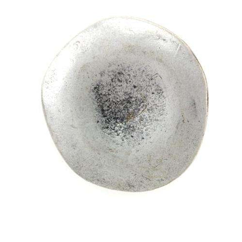 Metallknopf mit rustikal in Silber mit Öse-Befestigung in 22 mm