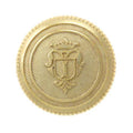 Metallknopf mit Wappenmotiv in Gold mit Öse-Befestigung in 15–23 mm