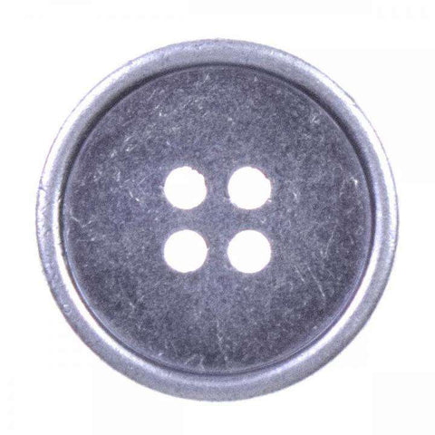 Metallknopf in Silber-Grau mit 4-Loch-Befestigung in 20 mm