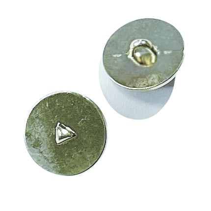 Metallknopf in Silber mit Öse-Befestigung in 12 mm