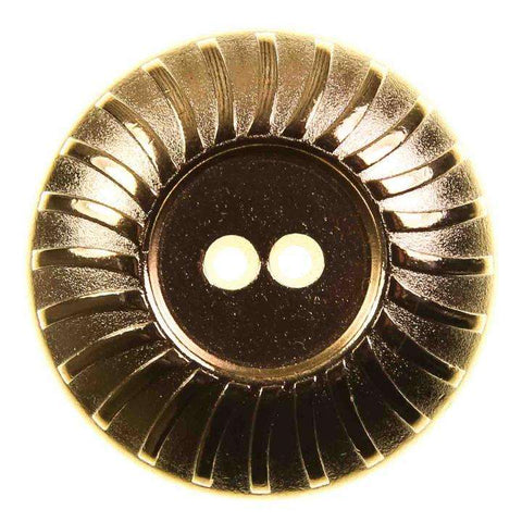 Metallknopf mit Muster in Gold mit 2-Loch-Befestigung in 28 mm