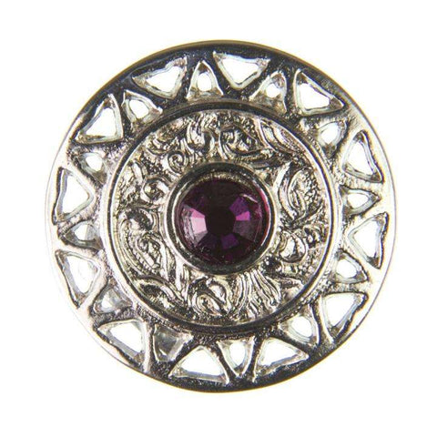 Trachten Metallknopf Silber ST-12-S Amethyst Violett mit Swarovski® Kristall für Dirndl und Tracht