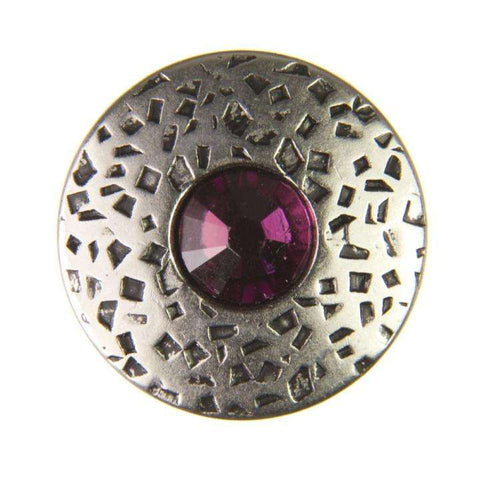 Trachtenknopf ST-17-AS Altsilber mit Swarovski® Kristall Amethyst Violett für Dirndl und Tracht