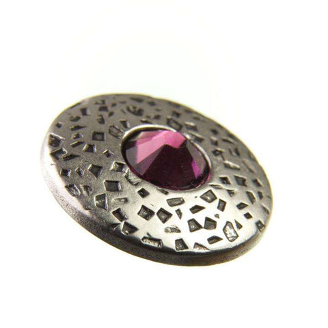 Trachtenknopf ST-17-AS Altsilber mit Swarovski® Kristall Amethyst Violett für Dirndl und Tracht