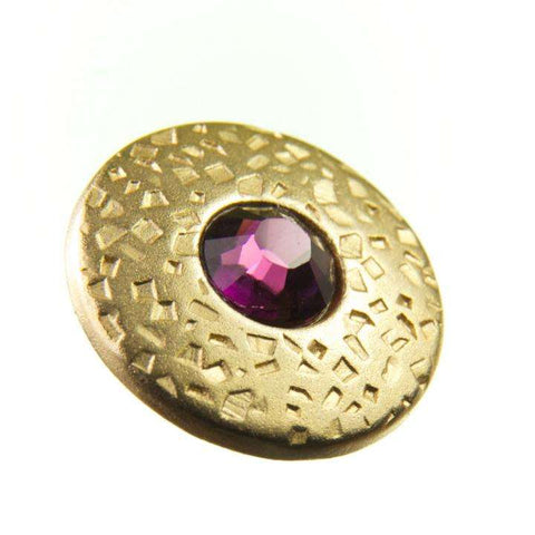 Trachtenknopf ST-17-G Gold mit Swarovski® Kristall Amethyst Violett für Dirndl und Tracht