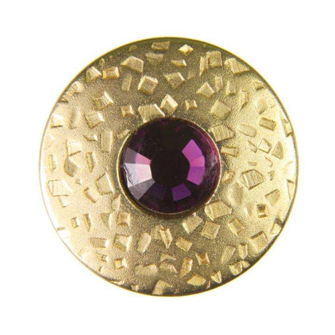 Trachtenknopf ST-17-G Gold mit Swarovski® Kristall Amethyst Violett für Dirndl und Tracht