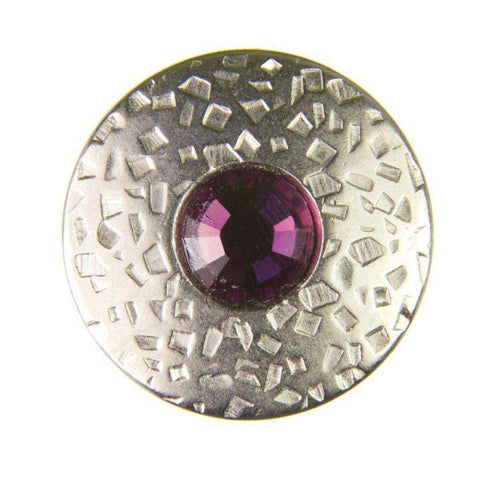 Trachtenknopf ST-17-S Silber mit Swarovski® Kristall Amethyst Violett für Dirndl und Tracht
