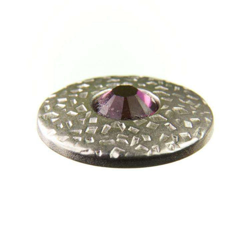 Trachtenknopf ST-17-S Silber mit Swarovski® Kristall Amethyst Violett für Dirndl und Tracht