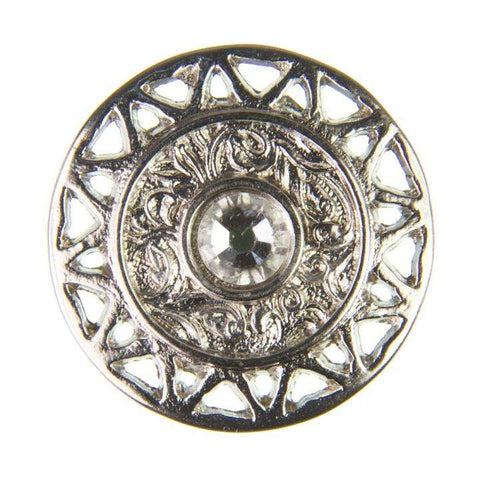 Trachten Metallknopf Silber ST-12-S Crystal Kristallklar mit Swarovski® Kristall für Dirndl und Tracht