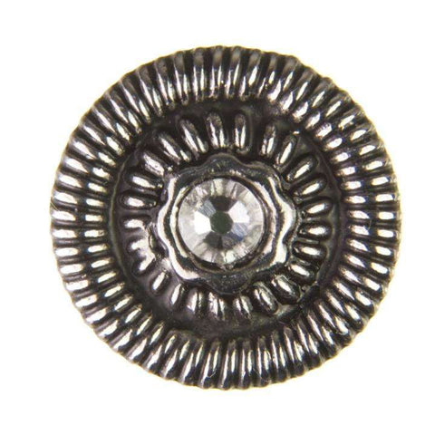 Trachtenknopf Crystal (Kristallklar) mit Swarovski® Crystal ST-19AS Altsilber für Dirndl und Trachtenmode
