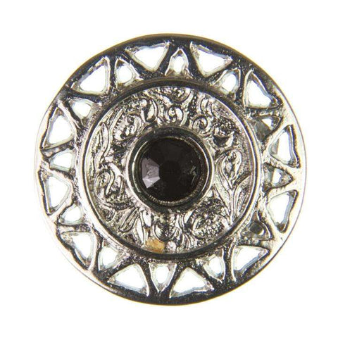 Trachten Metallknopf Silber ST-12-S Jet Schwarz mit Swarovski® Kristall für Dirndl und Tracht