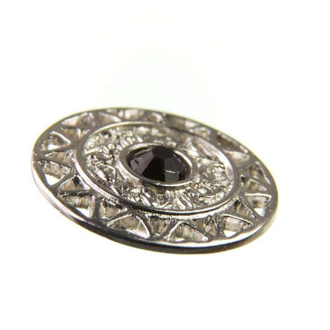 Trachten Metallknopf Silber ST-12-S Jet Schwarz mit Swarovski® Kristall für Dirndl und Tracht