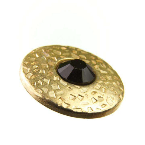 Trachtenknopf ST-17-G Gold mit Swarovski® Kristall Jet Schwarz für Dirndl und Tracht