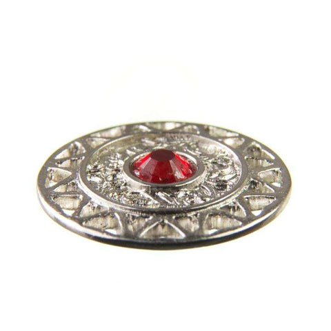 Trachten Metallknopf Silber ST-12-S Light Siam Hellrot mit Swarovski® Kristall für Dirndl und Tracht