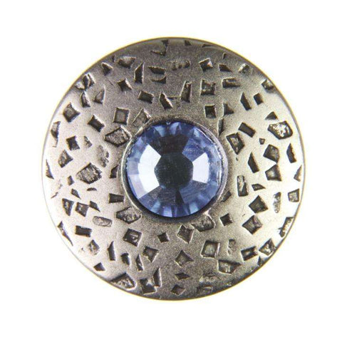 Trachtenknopf ST-17-AS Altsilber mit Swarovski® Kristall Light Sapphire Hellblau für Dirndl und Tracht