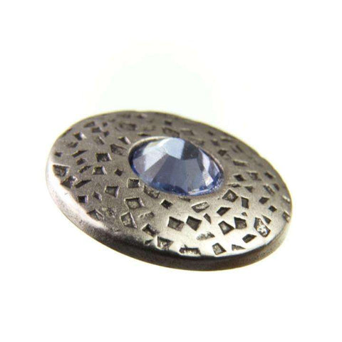Trachtenknopf ST-17-AS Altsilber mit Swarovski® Kristall Light Sapphire Hellblau für Dirndl und Tracht