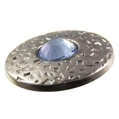 Trachtenknopf ST-17-S Silber mit Swarovski® Kristall Light Sapphire Hellblau für Dirndl und Tracht