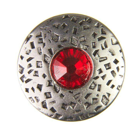 Trachtenknopf ST-17-AS Altsilber mit Swarovski® Kristall Light Siam Hellrot für Dirndl und Tracht