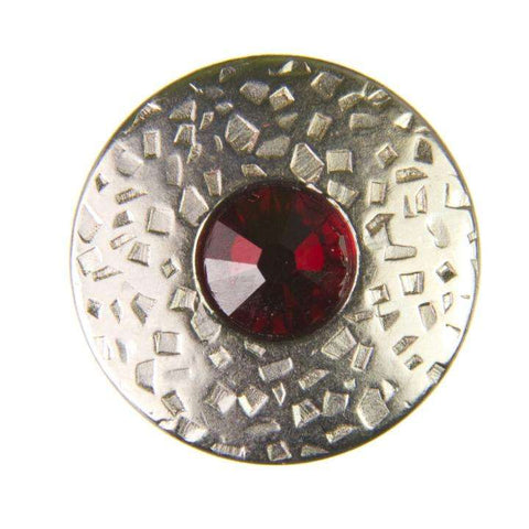 Trachtenknopf ST-17-S Silber mit Swarovski® Kristall Light Siam Hellrot für Dirndl und Tracht