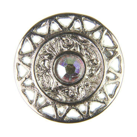 Trachten Metallknopf Silber ST-12-S Multicolor Mehrfarbig mit Swarovski® Kristall für Dirndl und Tracht