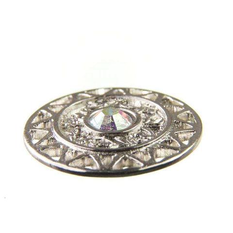 Trachten Metallknopf Silber ST-12-S Multicolor Mehrfarbig mit Swarovski® Kristall für Dirndl und Tracht