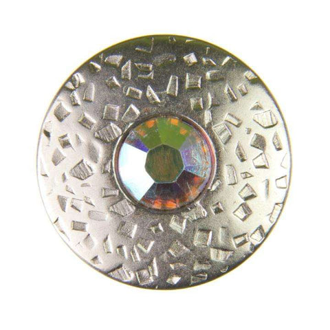 Trachtenknopf ST-17-S Silber mit Swarovski® Kristall Multi Mehrfarbig für Dirndl und Tracht