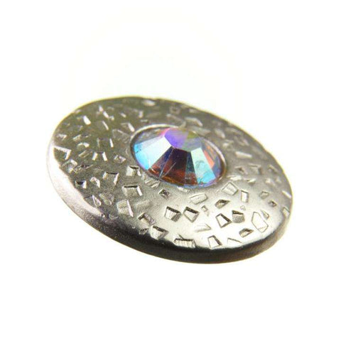 Trachtenknopf ST-17-S Silber mit Swarovski® Kristall Multi Mehrfarbig für Dirndl und Tracht