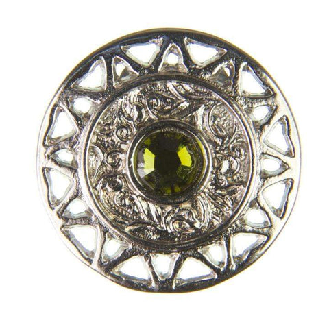 Trachten Metallknopf Silber ST-12-S Olivine Olivgrün mit Swarovski® Kristall für Dirndl und Tracht