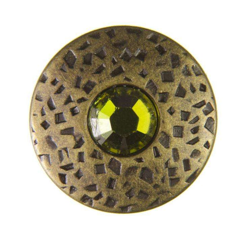 Trachtenknopf ST-17-AG Messing mit Swarovski® Kristall Peridot Hellgrün für Dirndl, Tracht, Blusen und Jacken