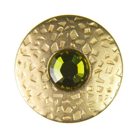 Trachtenknopf ST-17-G Gold mit Swarovski® Kristall Olivine Olivgrün für Dirndl und Tracht