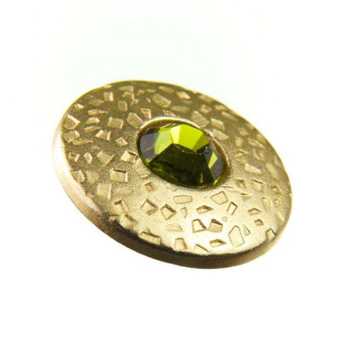 Trachtenknopf ST-17-G Gold mit Swarovski® Kristall Olivine Olivgrün für Dirndl und Tracht