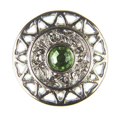 Trachten Metallknopf Silber ST-12-S Peridot Hellgrün mit Swarovski® Kristall für Dirndl und Tracht