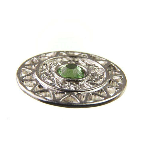 Trachten Metallknopf Silber ST-12-S Peridot Hellgrün mit Swarovski® Kristall für Dirndl und Tracht