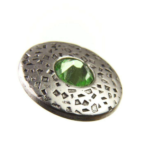 Trachtenknopf ST-17-AS Altsilber mit Swarovski® Kristall Peridot Hellgrün für Dirndl und Tracht